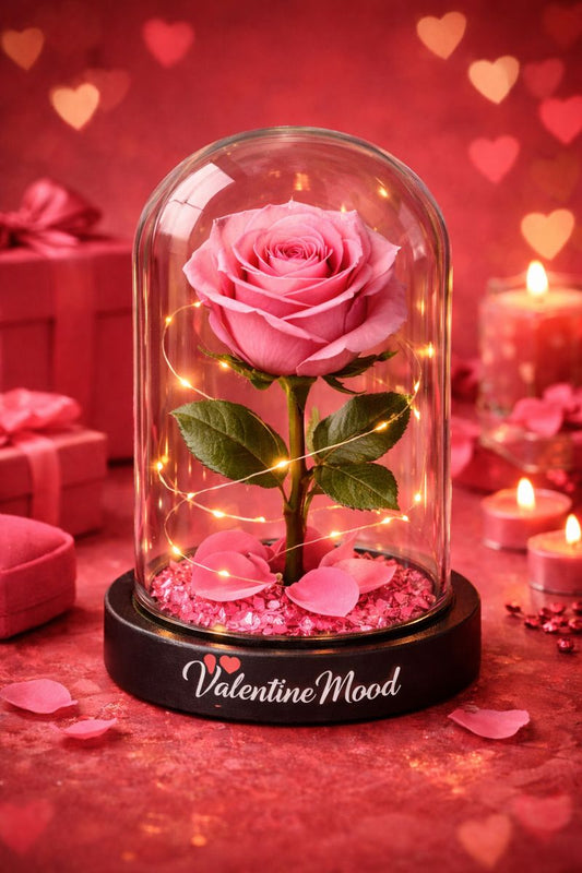 Rose Éternelle sous Cloche en Verre – Collection ValentineMood